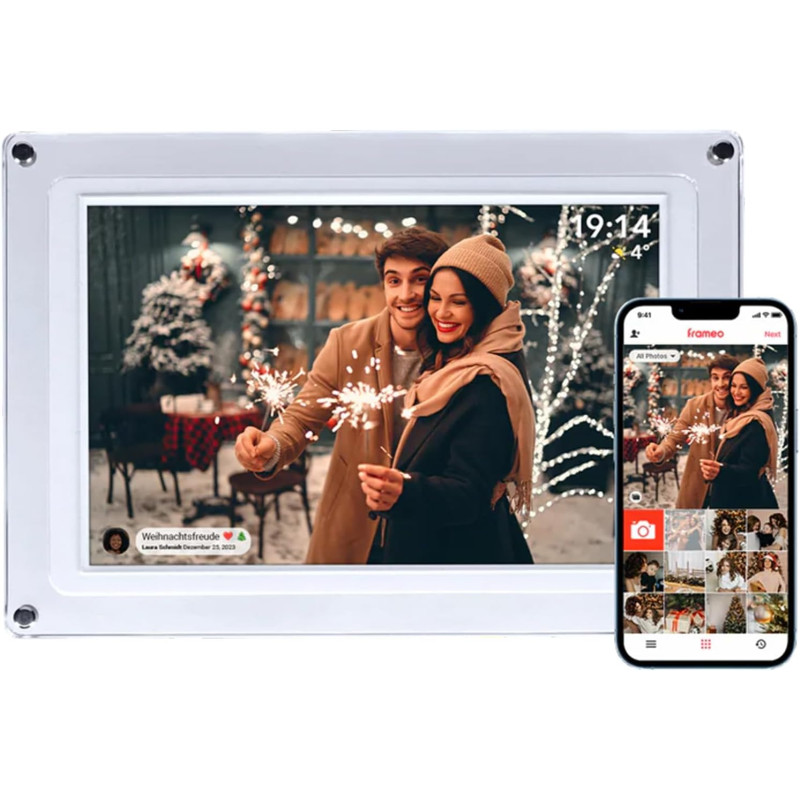 Cadre Photo Numérique, Rollei Smart Frame WiFi 109 10,1 Pouces 1280x800 IPS Écran Tactile Mémoire Intégrée 32Go Partage Photos e