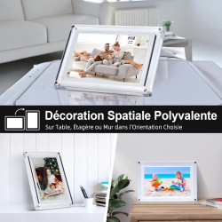 Cadre Photo Numérique, Rollei Smart Frame WiFi 109 10,1 Pouces 1280x800 IPS Écran Tactile Mémoire Intégrée 32Go Partage Photos e