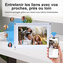 Cadre Photo Numérique, Rollei Smart Frame WiFi 109 10,1 Pouces 1280x800 IPS Écran Tactile Mémoire Intégrée 32Go Partage Photos e
