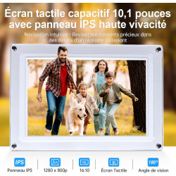 Cadre Photo Numérique, Rollei Smart Frame WiFi 109 10,1 Pouces 1280x800 IPS Écran Tactile Mémoire Intégrée 32Go Partage Photos e