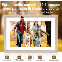 Cadre Photo Numérique, Rollei Smart Frame WiFi 108 10,1 Pouces 1280x800 IPS Écran Tactile Mémoire Intégrée 32Go Partage Photos e