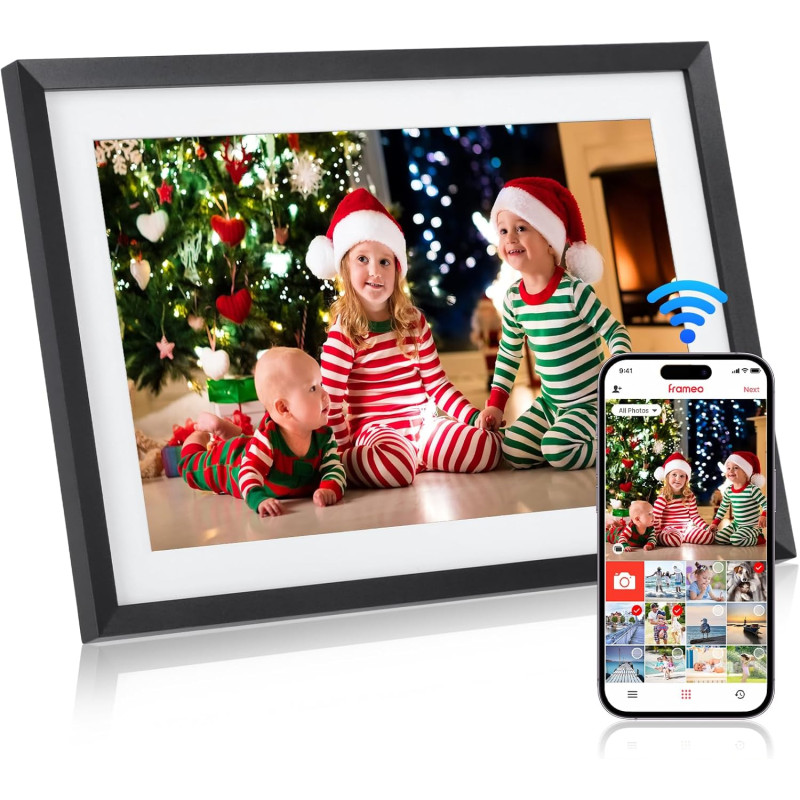 Cadre Photo Numérique, Rollei Smart Frame WiFi 107 10,1 Pouces 1280x800 IPS Écran Tactile Mémoire Intégrée 32Go Partage Photos e