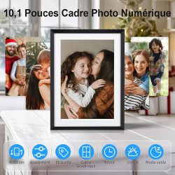 Cadre Photo Numérique, Rollei Smart Frame WiFi 107 10,1 Pouces 1280x800 IPS Écran Tactile Mémoire Intégrée 32Go Partage Photos e