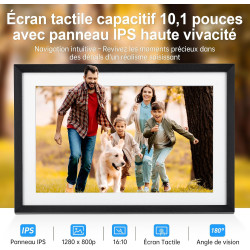 Cadre Photo Numérique, Rollei Smart Frame WiFi 107 10,1 Pouces 1280x800 IPS Écran Tactile Mémoire Intégrée 32Go Partage Photos e