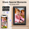Cadre Photo numérique Wi-FI de 10,1 ", écran Tactile IPS 1280 x 800, Noyer 16G, partagez des Photos ou des vidéos Via l'applicat