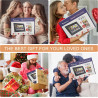 Cadre Photo numérique Wi-FI de 10,1 ", écran Tactile IPS 1280 x 800, Noyer 16G, partagez des Photos ou des vidéos Via l'applicat