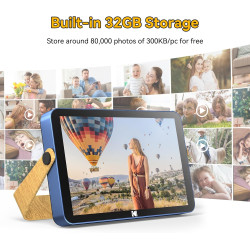 KODAK Cadre Photo Numérique, Cadre Numérique Photo WiFi 10 Pouces, Batterie Intégrée de 4000mAh, Mémoire de 32 Go, Écran Tactile