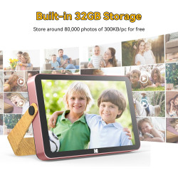 KODAK Cadre Photo Numérique WiFi, Cadre Numérique Photo 10 Pouces, Batterie Intégrée de 4000mAh, Mémoire de 32 Go, Écran Tactile