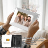 Cadre numérique 8 Pouces, BWJBSW WiFi Smart Cloud Cadres électroniques en Bois, HD IPS Écran Tactile de 1280 x 800, 16 Go de mém