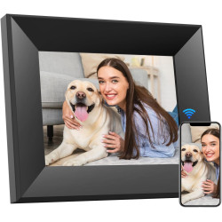 Cadre numérique 8 Pouces, BWJBSW WiFi Smart Cloud Cadres électroniques en Bois, HD IPS Écran Tactile de 1280 x 800, 16 Go de mém