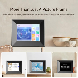 Cadre numérique 8 Pouces, BWJBSW WiFi Smart Cloud Cadres électroniques en Bois, HD IPS Écran Tactile de 1280 x 800, 16 Go de mém