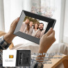 Cadre numérique 8 Pouces, BWJBSW WiFi Smart Cloud Cadres électroniques en Bois, HD IPS Écran Tactile de 1280 x 800, 16 Go de mém