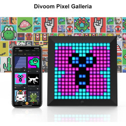 Divoom Pixoo - Cadre Photo numérique Pixel Art avec lumière d'ambiance de 22 cm, Commande par Application, réveil Intelligent LE