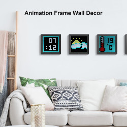 Divoom Pixoo - Cadre Photo numérique Pixel Art avec lumière d'ambiance de 22 cm, Commande par Application, réveil Intelligent LE