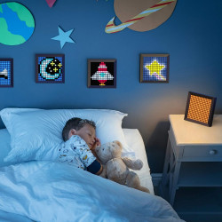 Divoom Pixoo - Cadre Photo numérique Pixel Art avec lumière d'ambiance de 22 cm, Commande par Application, réveil Intelligent LE