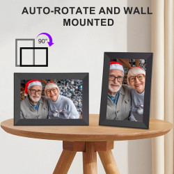 Hesmor Cadre Photo numérique WiFi, Cadre Photo numérique de 10,1 Pouces, écran Tactile LCD IPS 1280 x 800, Rotation Automatique,