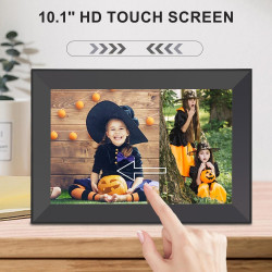 Hesmor Cadre Photo numérique WiFi, Cadre Photo numérique de 10,1 Pouces, écran Tactile LCD IPS 1280 x 800, Rotation Automatique,