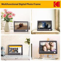 Kodak Cadre Photo numérique de 7 Pouces - Écran IPS - Lecteur Photo/Musique/vidéo/Calendrier/Alarme, Prise en Charge USB ou Cart