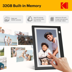Cadre Photo numérique WiFi, HD, 1366 x 768 Kodak Touch, Cadre Photo électronique Intelligent avec mémoire de 32 Go