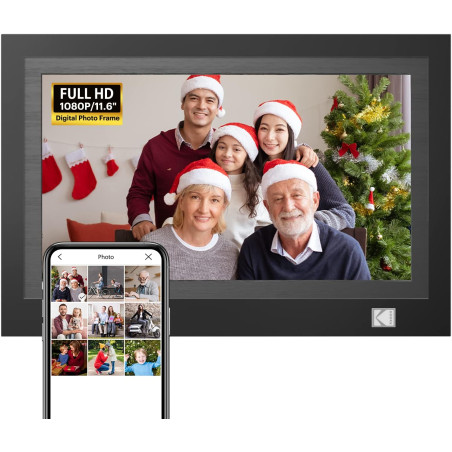 Cadre Photo numérique WiFi HD 1920 x 1080 Kodak Touch Cadre Photo électronique Intelligent 11,6" avec mémoire de 32 Go