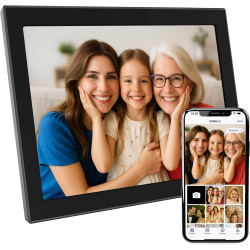 XORO Cadre Photo numérique WiFi de 11 ", écran Tactile IPS HD 1280 x 800, mémoire 16 Go, Rotation Automatique, partagez instanta