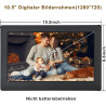 TSITSC Cadre photo numérique de 10,5 pouces, écran IPS 1280 x 720, calendrier, fonction horloge, musique, photo, lecteur vidéo a