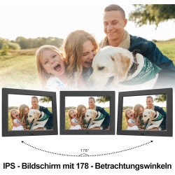 TSITSC Cadre photo numérique de 8,7 pouces, écran IPS 1024 x 768, calendrier, fonction horloge, musique, photo, lecteur vidéo av