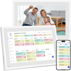 Calendrier numérique de 10,1" - 32 Go - 1080p Full HD - Avec écran tactile - Planificateur ménager - Cadre photo numérique (pour