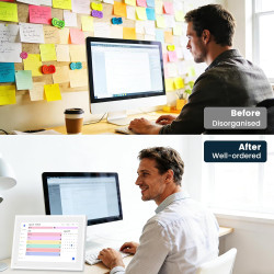 Calendrier numérique de 10,1" - 32 Go - 1080p Full HD - Avec écran tactile - Planificateur ménager - Cadre photo numérique (pour