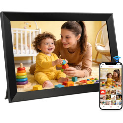 Cadre Photo Numérique WiFi Frameo 10,1 Pouces, Écran Tactile IPS 1280x800 Full HD, 32GB, Rotation Automatique, Installation Mura