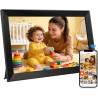 Cadre Photo Numérique WiFi Frameo 10,1 Pouces, Écran Tactile IPS 1280x800 Full HD, 32GB, Rotation Automatique, Installation Mura