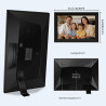 Cadre Photo Numérique WiFi Frameo 10,1 Pouces, Écran Tactile IPS 1280x800 Full HD, 32GB, Rotation Automatique, Installation Mura