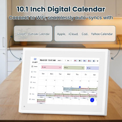 Calendrier Numérique Mural 15,6 Pouces 32GB, 1080P Full HD Planificateur Électronique avec Écran Tactile, Organiseur Familial, C