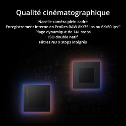 Caméra cinéma Plein Cadre DJI Ronin 4D-8K avec stabilisation à 4 Axes, 8K/75 IPS, Mise au Point LiDAR et Transmission sans Fil, 