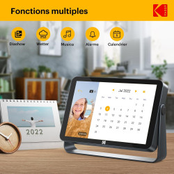 KODAK Cadre Photo Numérique WiFi-10,1 Pouces 1920x1200 IPS HD Écran Tactile, 4000mAh Batterie, 32Go Stockage, Cadre Photo Électr