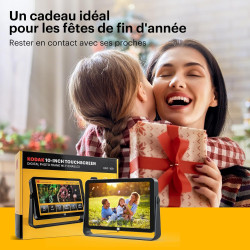 KODAK Cadre Photo Numérique WiFi-10,1 Pouces 1920x1200 IPS HD Écran Tactile, 4000mAh Batterie, 32Go Stockage, Cadre Photo Électr