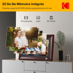 KODAK Cadre Photo Numérique WiFi 14,1 Pouces Full HD IPS Écran Tactile Cadre Photo Electronique Cloud avec App, 32Go de Mémoire,