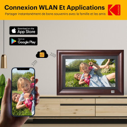 KODAK Cadre Photo Numérique WiFi 14,1 Pouces Full HD IPS Écran Tactile Cadre Photo Electronique Cloud avec App, 32Go de Mémoire,