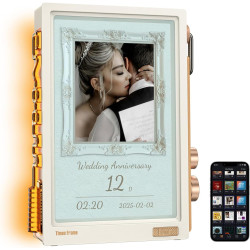 Divoom Times Frame – Cadre Photo numérique 10,1" Wi-FI 64 Go, écran IPS Flottant Bouton RVB, +400 Cadrans widgets communauté Pix