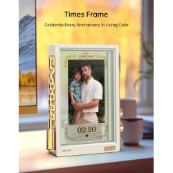 Divoom Times Frame – Cadre Photo numérique 10,1" Wi-FI 64 Go, écran IPS Flottant Bouton RVB, +400 Cadrans widgets communauté Pix