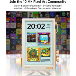 Divoom Times Frame – Cadre Photo numérique 10,1" Wi-FI 64 Go, écran IPS Flottant Bouton RVB, +400 Cadrans widgets communauté Pix