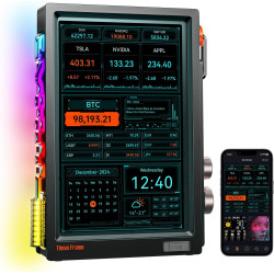Divoom Times Frame – Cadre Photo numérique 10,1" Wi-FI 64 Go, écran IPS Flottant Bouton RVB, +400 Cadrans widgets communauté Pix