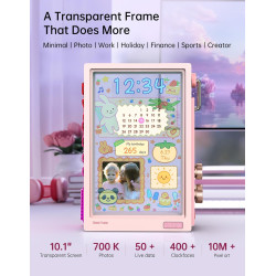 Divoom Times Frame – Cadre Photo numérique 10,1" Wi-FI 64 Go, écran IPS Flottant Bouton RVB, +400 Cadrans widgets communauté Pix