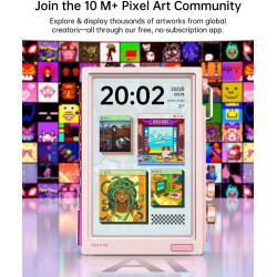 Divoom Times Frame – Cadre Photo numérique 10,1" Wi-FI 64 Go, écran IPS Flottant Bouton RVB, +400 Cadrans widgets communauté Pix