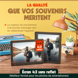 Pix Star Cadre Photo Numérique WiFi, USB - Écran IPS 15 Pouces - Cadeau  Famille - Album Photo Numérique
