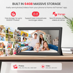 Frameo Cadre photo numérique WiFi 159K Noir