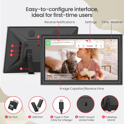 Frameo Cadre photo numérique WiFi 159K Noir
