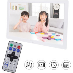 Cadre Photo Numérique 17 Pouces, Album Photo électronique HD 1440 X 900 avec RC, Horloge de Support, Calendrier, Réveil, Minuter