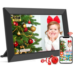Frameo 10.1Pouces Cadre Photo Numérique WiFi, Mémoire Iinterne de 32 Go avec Écran Tactile HD 1280 * 800 IPS,Rotation Automatiqu