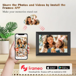 Frameo 10.1Pouces Cadre Photo Numérique WiFi, Mémoire Iinterne de 32 Go avec Écran Tactile HD 1280 * 800 IPS,Rotation Automatiqu